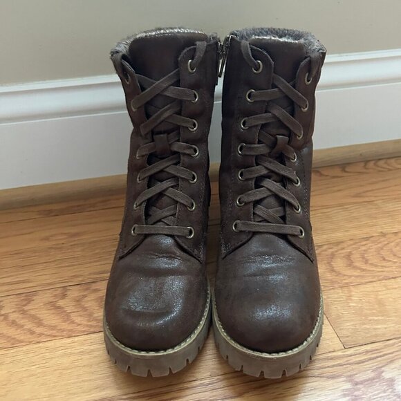 Carlos by Carlos Santana Glinda Ankle Brown Lace Up Heeled Boot Women’s Size 8 - Picture 2 of 9